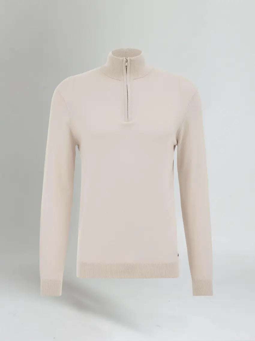 Half Zip Sweater – Beige