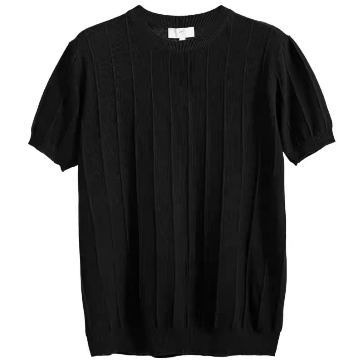 Vertical Knit Short Sleeve T-Shirt