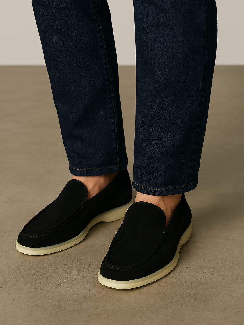 Suede Loafers – Black