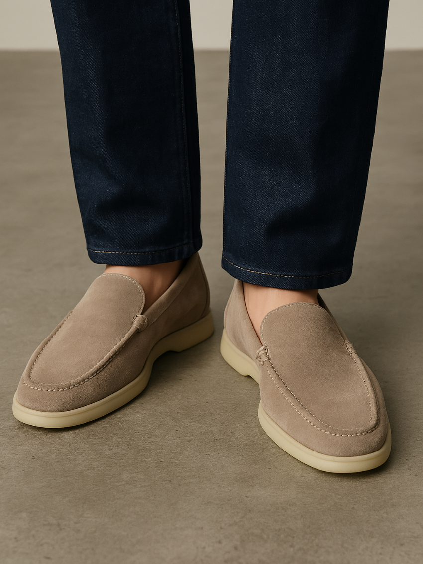 Suede Loafers – Sand Beige