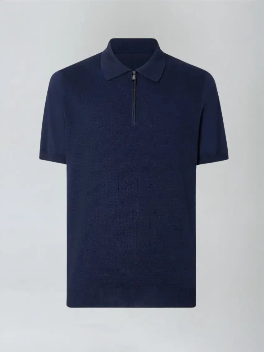 Zip Polo – Navy Blue