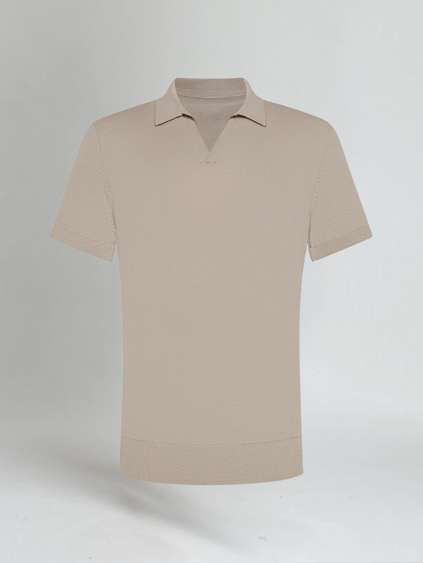 Buttonless Polo - Taupe