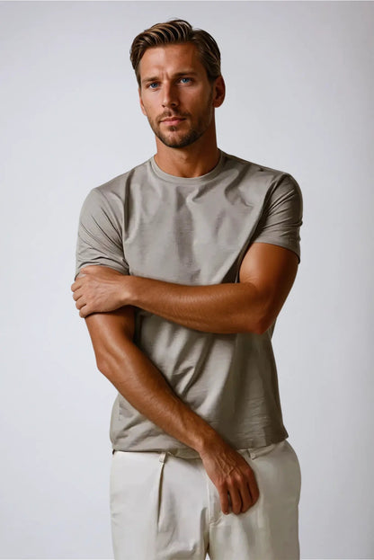 Cotton T-shirt – Taupe