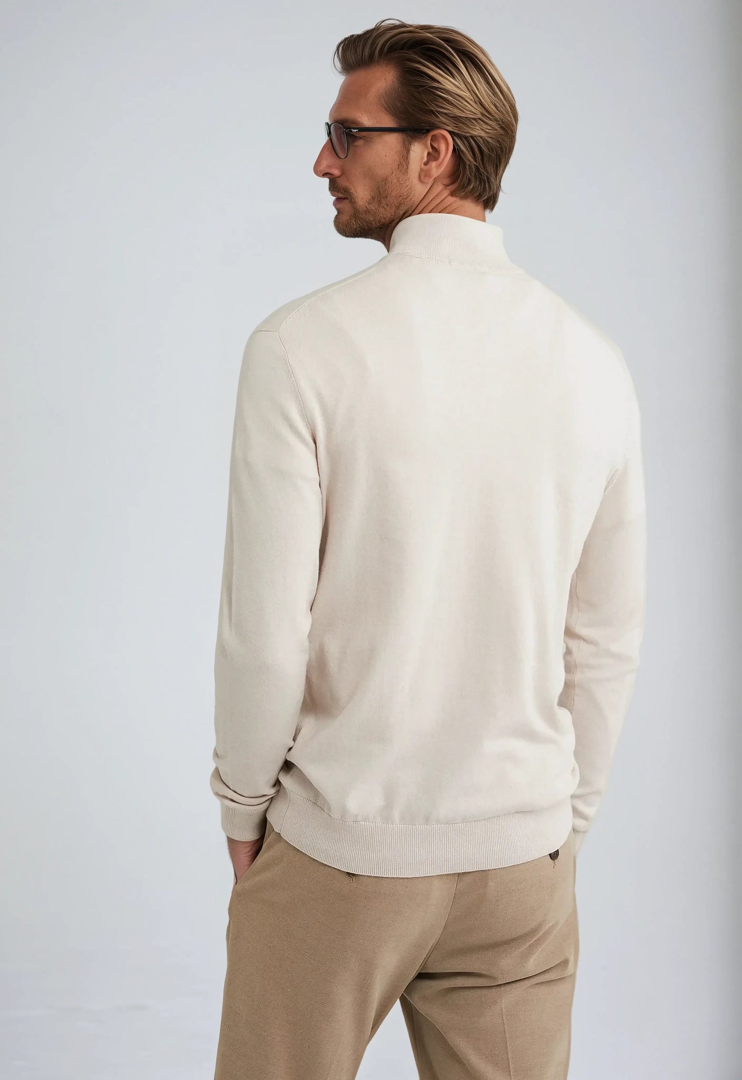 Half Zip Sweater – Beige