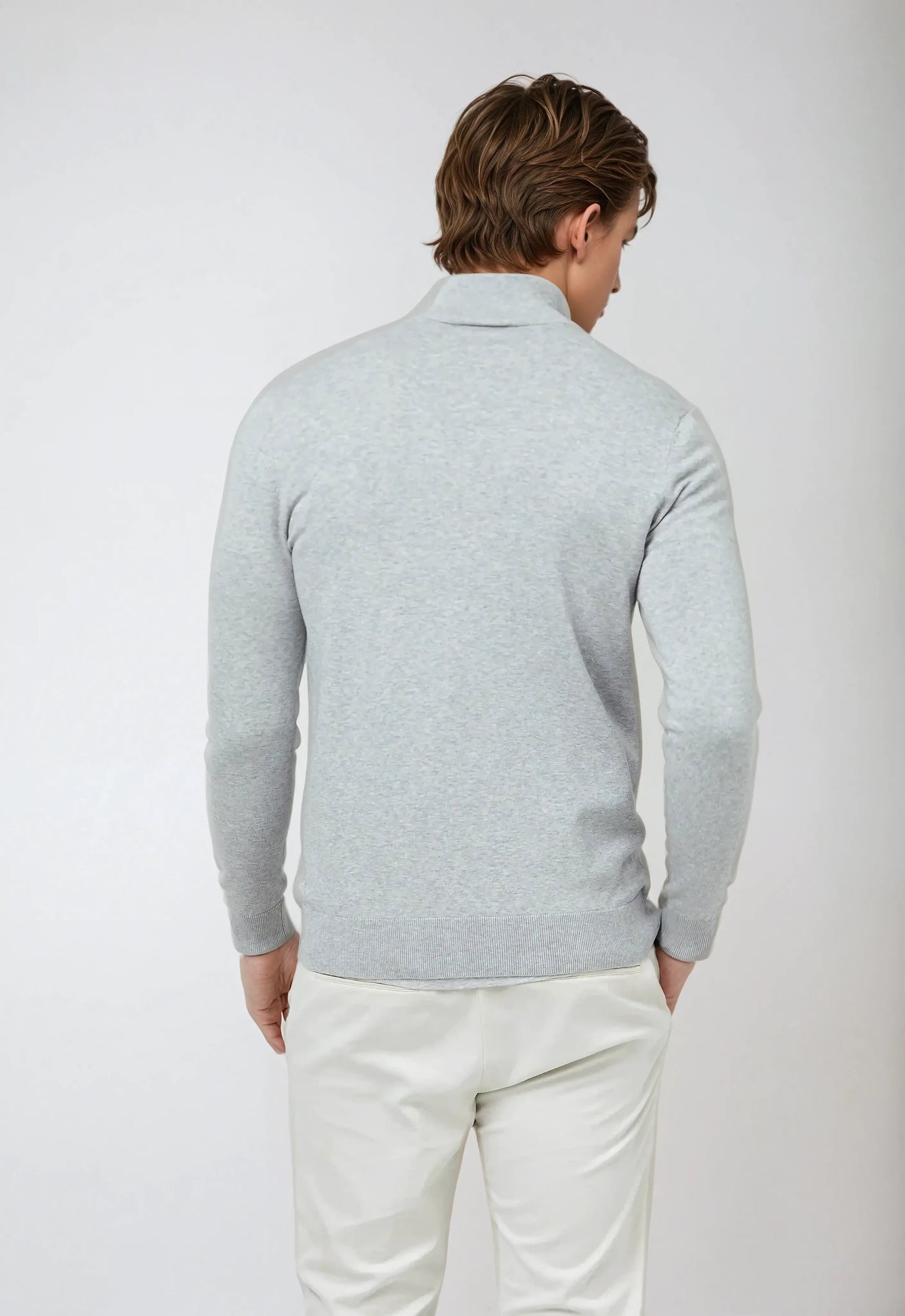 Half Zip Sweater – Light Grey