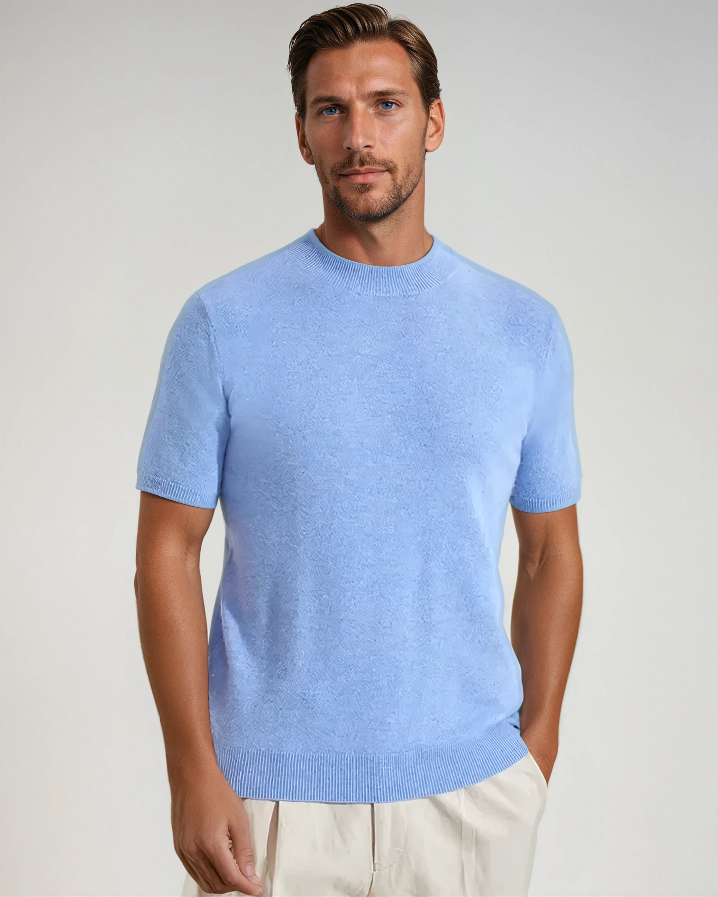 Light Blue Wool T-Shirt