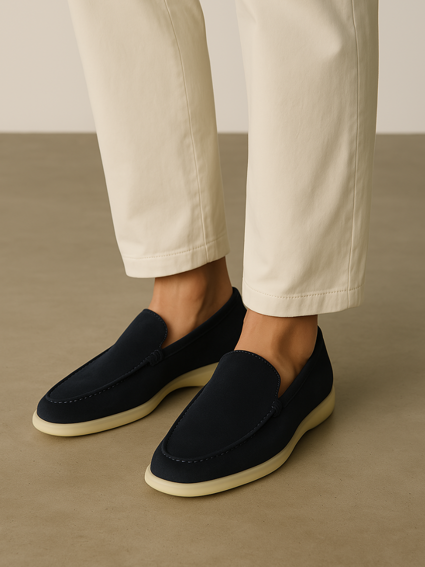 Suede Loafers – Navy Blue