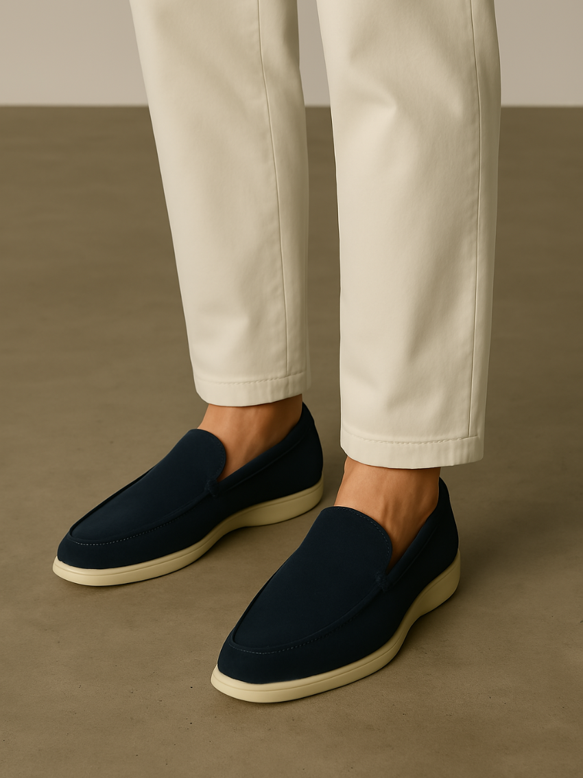 Suede Loafers – Navy Blue