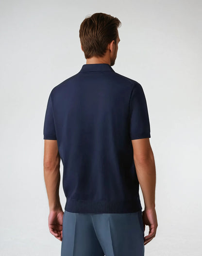 Zip Polo – Navy Blue