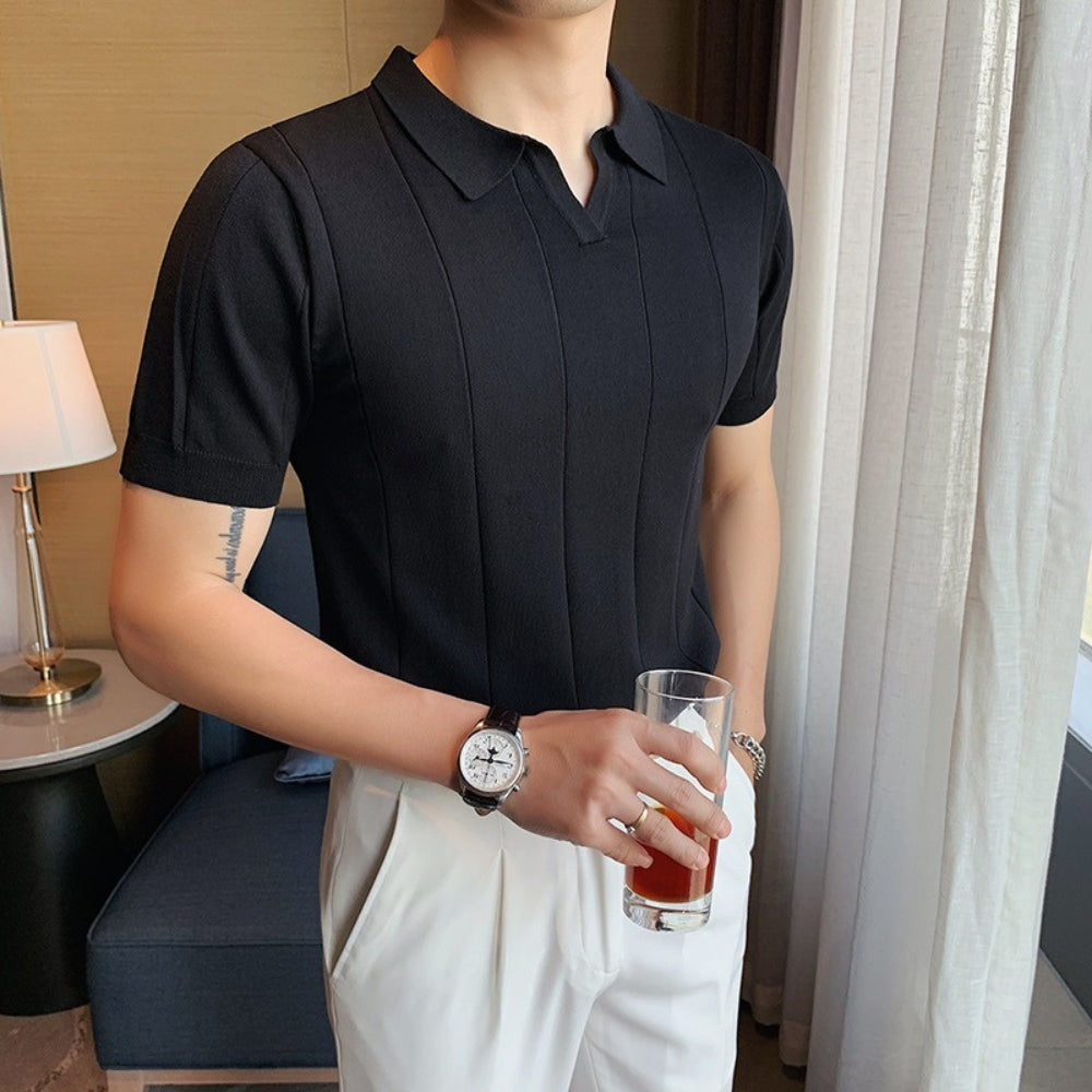 V-Neck Short Sleeve Polo Shirt