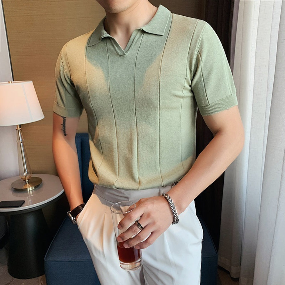 V-Neck Short Sleeve Polo Shirt